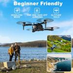 1080P Foldable Drone with Voice Control and 2 Batteries