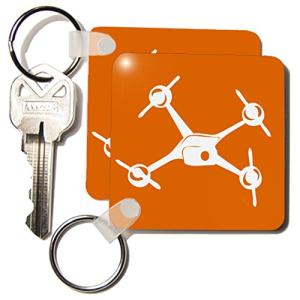 Set of 2 Orange Drone Key Chains