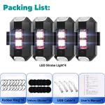 QVEVDACAR Mini USB Rechargeable LED Strobe Lights