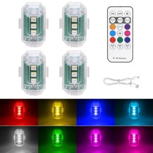 4-Pack Remote-Controlled LED Strobe Lights