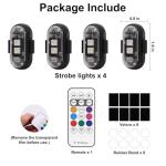 4PCS Wireless LED Strobe Lights with Remote Control