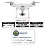 FAA Drone Labels with UAS Registration Card