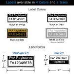 FAA Drone Labels with UAS Registration Card