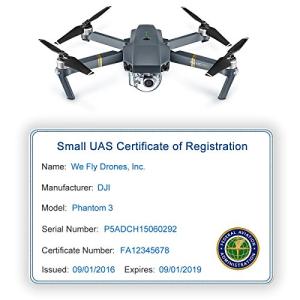 FAA UAS Registration Card for Part 107 Pilots