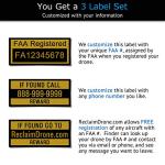 Drone Labels Set with FAA Registration Card and Holder