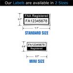 Drone Labels Set with FAA Registration Card and Holder