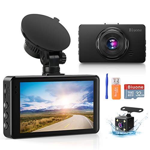 Dual Dash Cam, 1080P FHD Front and Rear Cameras