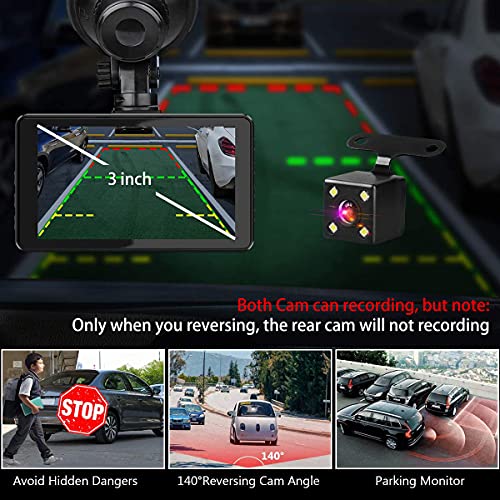 Dual Dash Cam, 1080P FHD Front and Rear Cameras