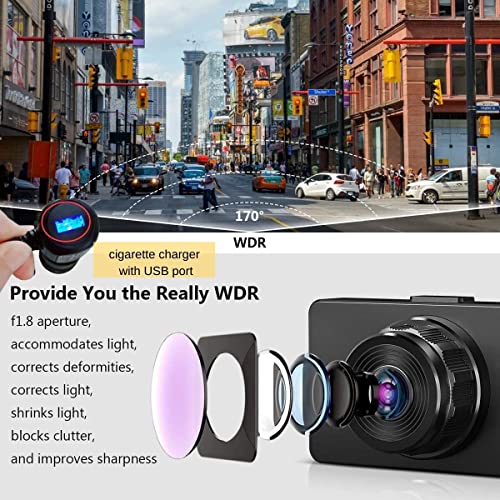 Dual Dash Cam, 1080P FHD Front and Rear Cameras