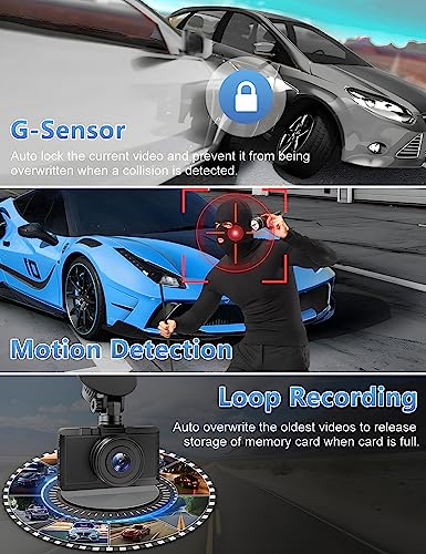 Otovoda 2.5K+1080P Dash Cam with Rear Camera