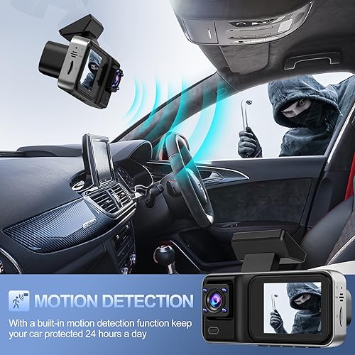 4K 3-Channel Dash Cam, Front & Rear Cameras