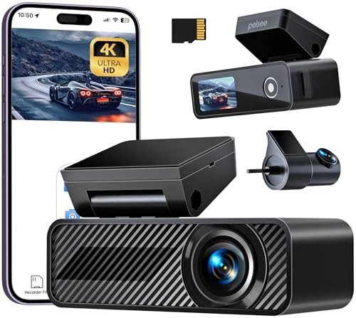 Pelsee P1 Duo Dash Cam - Dual Front/Rear, 4K