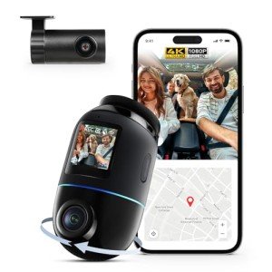 70mai Dash Cam 4K Omni, Front and Rear 4K+1080P Starvis 2, 360° Degree Dash Cams for Cars with 24H Parking Mode, Voice Control, Night Vision, Motion Detection, GPS WiFi 6, APP Control,128GB SD Card