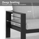 All-Weather Metal Loveseat with Thick Cushions