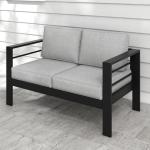 All-Weather Metal Loveseat with Thick Cushions