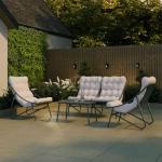 4-Seater Comfy Lounge Set with Oatmeal Cushions