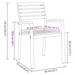 Brown Acacia Wood Garden Chair Set of 6