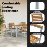 Brown Acacia Wood Garden Chair Set of 6