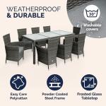 8-Person Polyrattan Garden Dining Set with Cushions