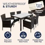 6-Person Polyrattan Garden Dining Set with Cushions