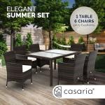 6-Person Polyrattan Garden Dining Set with Cushions