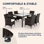 6-Person Polyrattan Garden Dining Set with Cushions