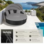 Modular Rattan Garden Daybed with Canopy - Black