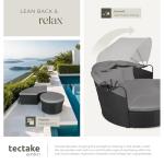 Modular Rattan Garden Daybed with Canopy - Black