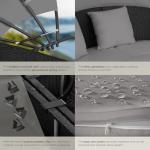 Modular Rattan Garden Daybed with Canopy - Black