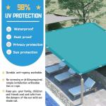 Waterproof 6x7m UV Block Shade Sail - Sky Blue