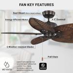 Kathy Ireland Batalie Breeze 52" Outdoor Ceiling Fan