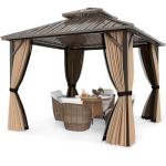 3m x 3m Hardtop Garden Gazebo with Sidewalls