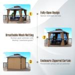 3m x 3m Hardtop Garden Gazebo with Sidewalls