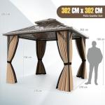3m x 3m Hardtop Garden Gazebo with Sidewalls