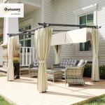 Outsunny 3x3m Metal Pergola with Retractable Roof
