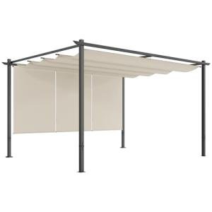Outsunny Retractable Roof Metal Pergola Canopy