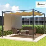 Outsunny Retractable Roof Metal Pergola Canopy
