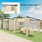 Outsunny 3x3m Metal Pergola with Retractable Roof