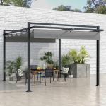 Outsunny 3x4m Retractable Roof Pergola Gazebo