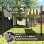 Outsunny Retractable Roof Metal Pergola Canopy