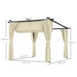 Outsunny 3x3m Metal Pergola with Retractable Roof