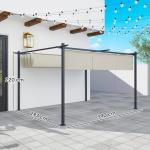 Outsunny Retractable Roof Metal Pergola Canopy