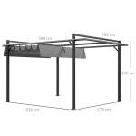 Outsunny 3x4m Retractable Roof Pergola Gazebo