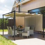 Outsunny Retractable Roof Metal Pergola Canopy