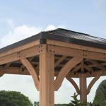 Cedar Wood Gazebo with Steel Roof for Outdoors