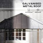 Outsunny 3x3m Metal Roof Garden Gazebo Canopy