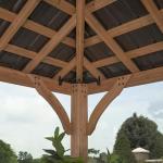 Cedar Wood Gazebo with Steel Roof for Outdoors