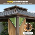 COSTWAY 3x3m Heavy-Duty Aluminum Gazebo with Netting