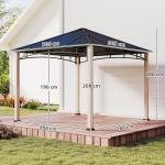 Outsunny 3x3m Metal Roof Garden Gazebo Canopy