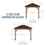 Cedar Wood Gazebo with Steel Roof for Outdoors